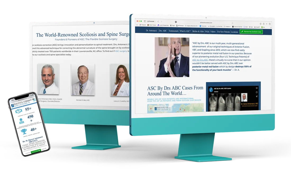Website design shown on an iMac